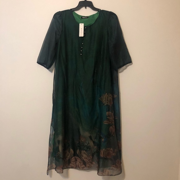 Fashionmia Sheer Floral Dress, XXL - Picture 1 of 7